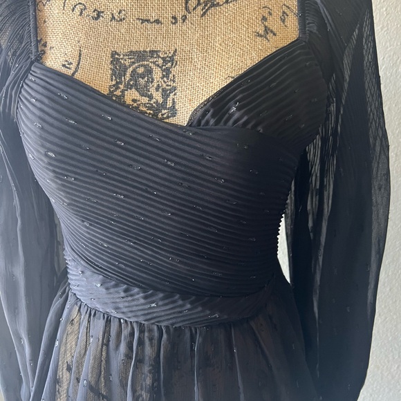 Express Black Sheer Blouse - Picture 3 of 4